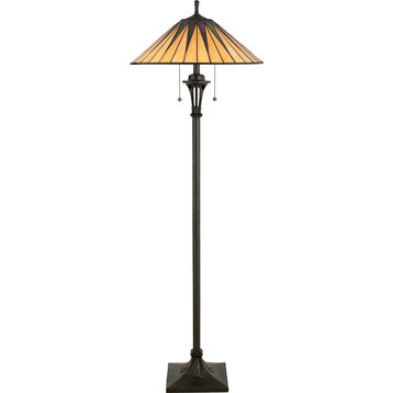 Quoizel 2 Light Gotham Tiffany Floor Lamp in Vintage Bronze - TF9397VB