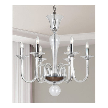 Pablo Collection 6-Light 26" Polished Chrome Chandelier