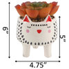 Faux Succulent In 4.75" Small White Cat Ceramic Planter