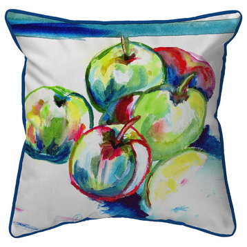 Betsy Drake Green Apples Small Pillow 12x12