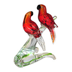 Blue and Gold Macaw Parrots 10 Sculpted Resin 9 and 8 Inches High TII Set of 3 Tropical Bird Figurines