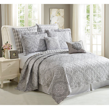 Melody Quilted 7 Piece Bed Spread Set, Melody, King