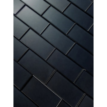 Miseno MT-WHSFOM0306-ER Forever - 3" x 6" Rectangle Wall Tile - - Black