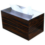 RJ Fine Woodworking - Tissue Towel Box Cover, Black Ebony Wood - Boutique Kleenex Paper Pop-up Hand Towel Covers will dress up your home or business bath or any other room needing a convenient, hygienic countertop towel solution