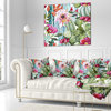 Cactus Pattern Watercolor Floral Throw Pillow, 18"x18"