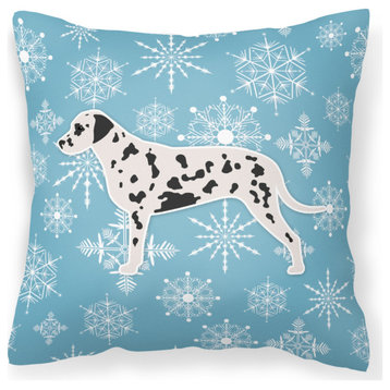 Winter Snowflake Dalmatian Fabric Decorative Pillow BB3483PW1414