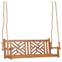 Teak Wood Chippendale Double Outdoor Porch Swing