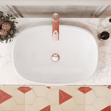 Aquatica Coletta-B Oxide Red-Wht Stone Bathroom Vessel Sink