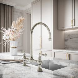 Celeste 2-hole Traditional Kitchen Tap Polished Nickel - Kitchen Taps