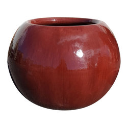 Mexican Glazed Bowl Volcano - Outdoor Pots And Planters