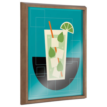 Blake Mojito Framed Printed Glass by Amber Leaders Designs, Gold 16x20