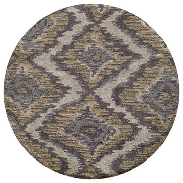 Heavenly Hand-Tufted Rug, Gray, 4'x4' Round