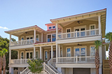 Example of a beach style exterior home design in Charleston