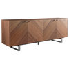 Alvarado 79" Sideboard, American Walnut With Brushed Stainless Steel Base