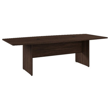 BBF 96"W Boat Shaped Engineered Wood Conference Table in Black Walnut