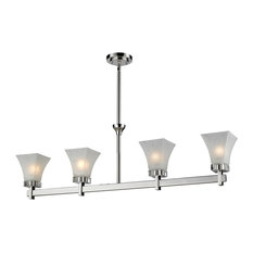 Z-Lite Pershing 4-Light 42" Polished Nickel Island Light/Chandelier