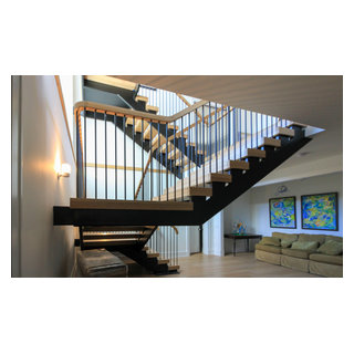 96_Dramatic cantilevered no-riser staircase, Bethesda, MD 20814 ...