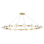 Hudson Valley Lighting - Austen 18-Light Chandelier Aged Brass Finish White Spanish Alabaster - Features: