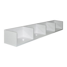 Virgil Gloss 105-CD/75-DVD Media Wall Shelf, White