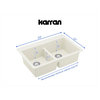 Karran 33" Top Mount Double Equal Bowl Quartz Kitchen Sink, White