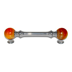 Myterra Gemstone Hardware - Gemstone Cabinet Pull, Carnelian - Cabinet And Drawer Handle Pulls