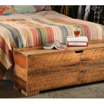 Blanket Trunk, Reclaimed Barn Wood Chest, Entry Way Storage Bench, King