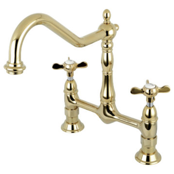 Bridge Kitchen Faucet, Polished Brass