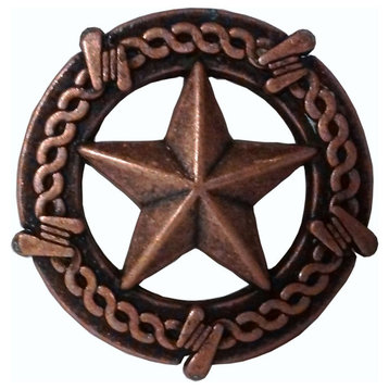 Star With Barbed Wire Knob, Copper