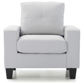 Newbury Accent Chair with Removable Cushions, White