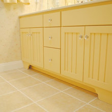 Painted sink cabinets