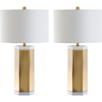 Alya Table Lamp (Set of 2) - White, Brass Gold