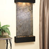 Cascade Springs Water Fountain, Green Featherstone, Blackened Copper, Square