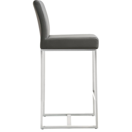 Denmark Grey Stainless Steel Counter Stool (Set of 2)