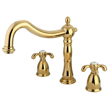 Polished Brass French Country Two Handle Roman Tub Filler KS1342TX