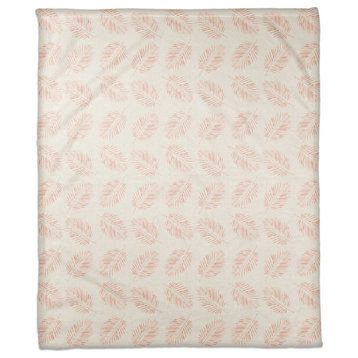 Watercolor Fern Coral 50x60 Throw Blanket