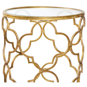 Contemporary Gold Metal Accent Table 67056