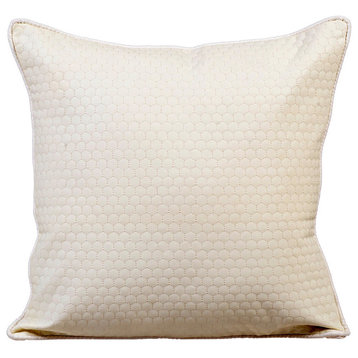 White Throw Pillow Covers 16"x16" Faux Leather, Invisible White