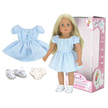 18'' Doll with Blonde Hair & Blue Eyes Blush