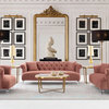 Elegance Contemporary Sofa Chair, Blush Velvet With Acrylic Legs