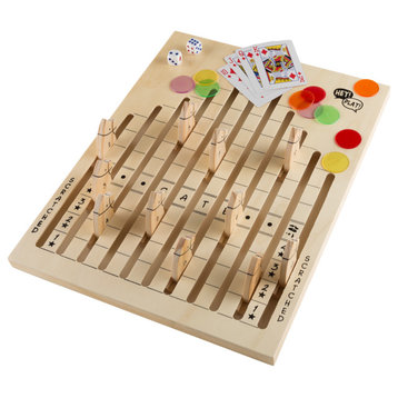 Wooden Horse Race Game Includes Dice, Cards,, Chips