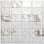 Dundee Deco - White Distressed Stone Shells 3D Wall Panels, Set of 5, Covers 25.6 Sq Ft - Dundee Deco's 3D Falkirk Retro are lightweight 3D wall panels that work together through an automatic pattern repeat to create large-scale dimensional walls of any size and shape. Dundee Deco brings a flowing, soothing texture with a touch of luxury. Wall panels work in multiples to create a continuous, uninterrupted dimensional sculptural wall. You can cover an existing wall with wall tiles or disguise wallpaper or paneled wall. These modern wall tiles create a sculptural and continuous dimensional surface to any room setting through patterning. Dundee Deco tile creates a modern seamless pattern on a feature wall or art piece.