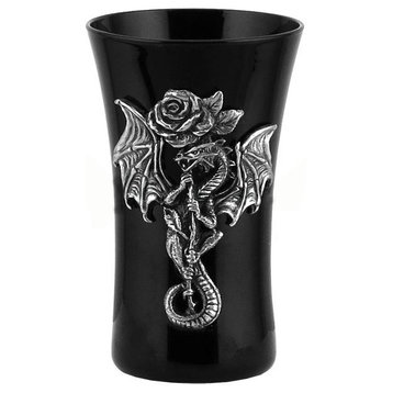 Dragon With Rose Shot Glass, Home Accent, Glass and Pure Tin