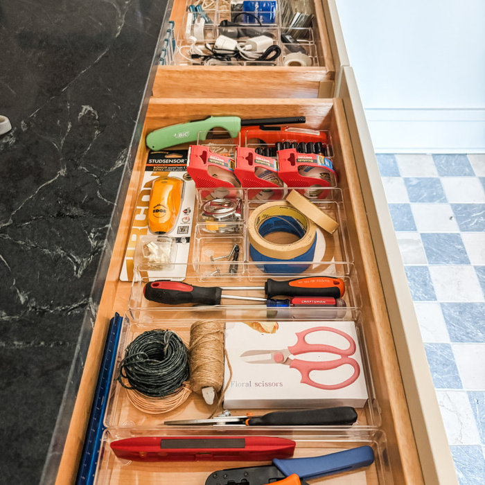 Mudroom Drawers Organized