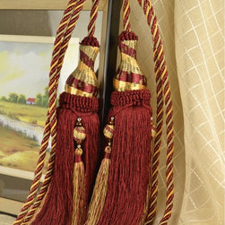 8 Colors QYM28 Polyester Curtain Tassel Tie Backs in Red Color - Window Treatment Accessories
