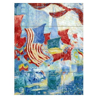Ceramic Flags Tile Mural Flag Day Kitchen Bathroom Wall Backsplash, 4.25