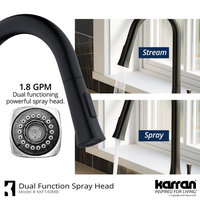 Karran KKF140 1-Handle Pull-Down Sprayer Kitchen Faucet, Matte Black