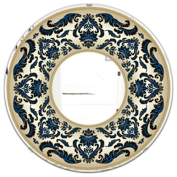 Designart Ornamented Floral Garland Bohemian Oval Or Round Decorative Mirror, 32