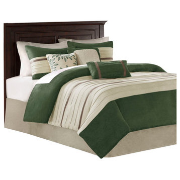 Madison Park Palmer Vera Microsuede 7-Piece Comforter Set, Green