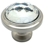 Cosmas - Cosmas 5317SN-C Satin Nickel and Clear Glass Round Cabinet Knob - This beautiful Cosmas round glass knob features a clear color and coordinating satin nickel base. Nothing on the market lasts longer or provides better value than Cosmas branded products.