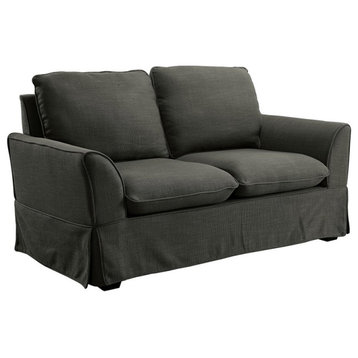 Furniture of America Osilla Fabric Upholstery Loveseat in Gray